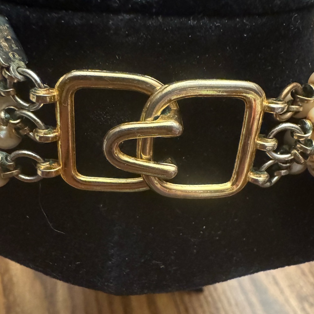 Rare Vintage 80s Kenneth Jay Lane Balmuti Mother of Pearl Multi Strand Necklace - Picture 6 of 11